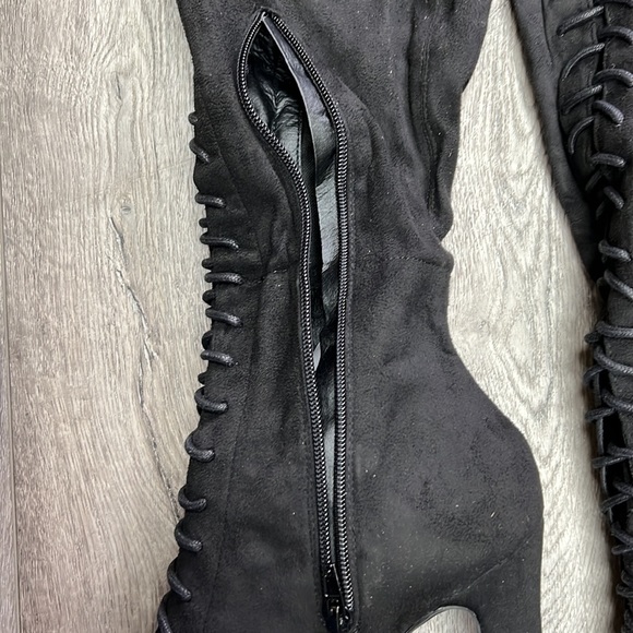 Shoe dazzle Heeled Suede Remi Women  Boots Black Size 9 - Picture 6 of 7